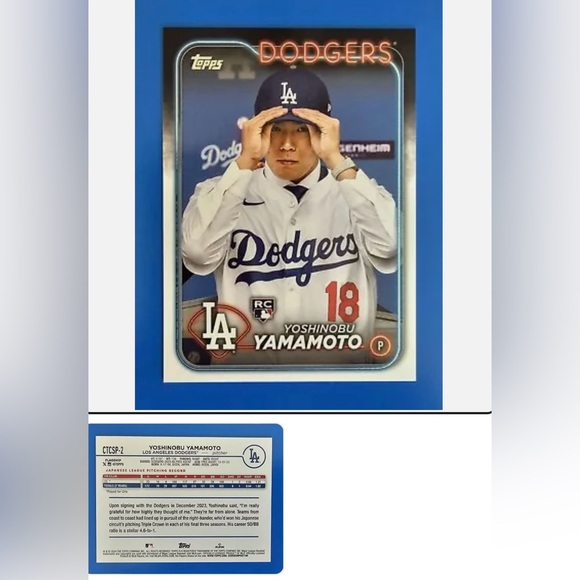 NEW 2024 TOPPS Yoshinobu Yamamoto Rookie Baseball Card  CTCSP-2 - Picture 3 of 4